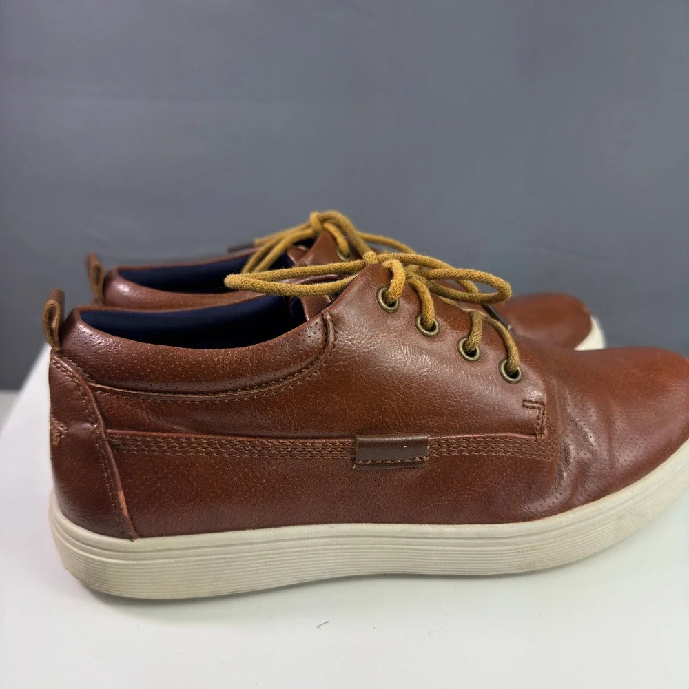 Ashford Hayes Dozer-Y Sneakers Mens 5 Brown Faux Leather Low Top Lace Up Shoes